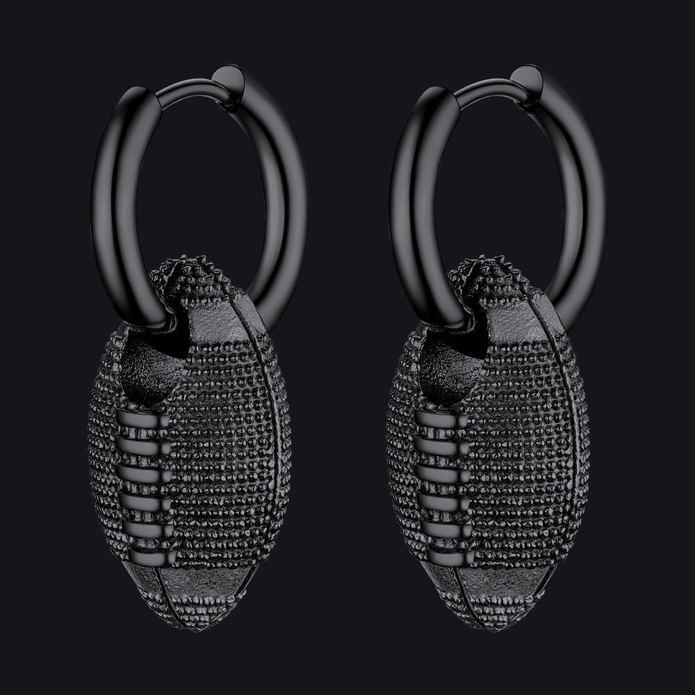 American Football Dangle Hoop Earrings for