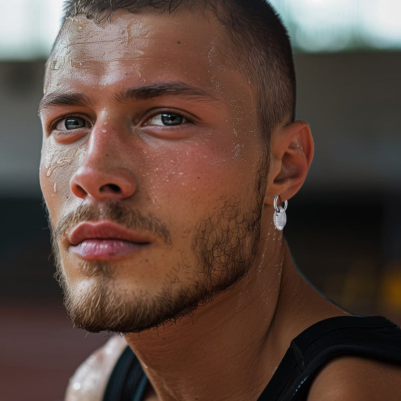 American Football Dangle Hoop Earrings for
