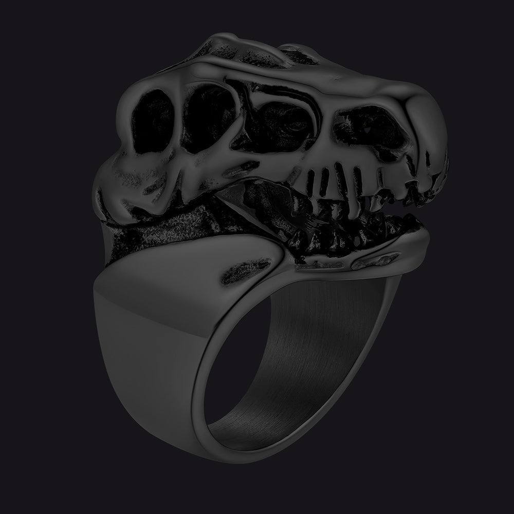 Biker Animal Chunky Dinosaur Head Stainless Steel Ring for