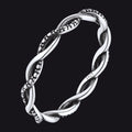 925 Sterling Silver 2.8mm Wide Antique Silver Stack Twist Ring for