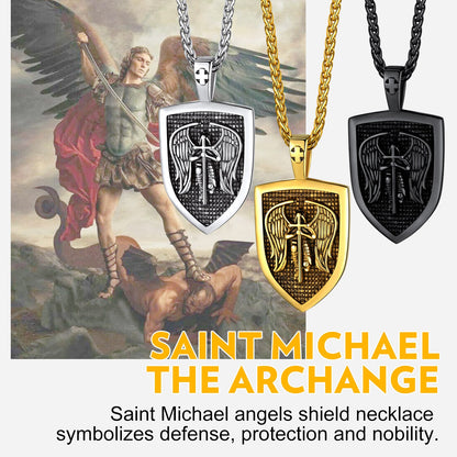 Shield Archangel St. Michael Protection Necklace for