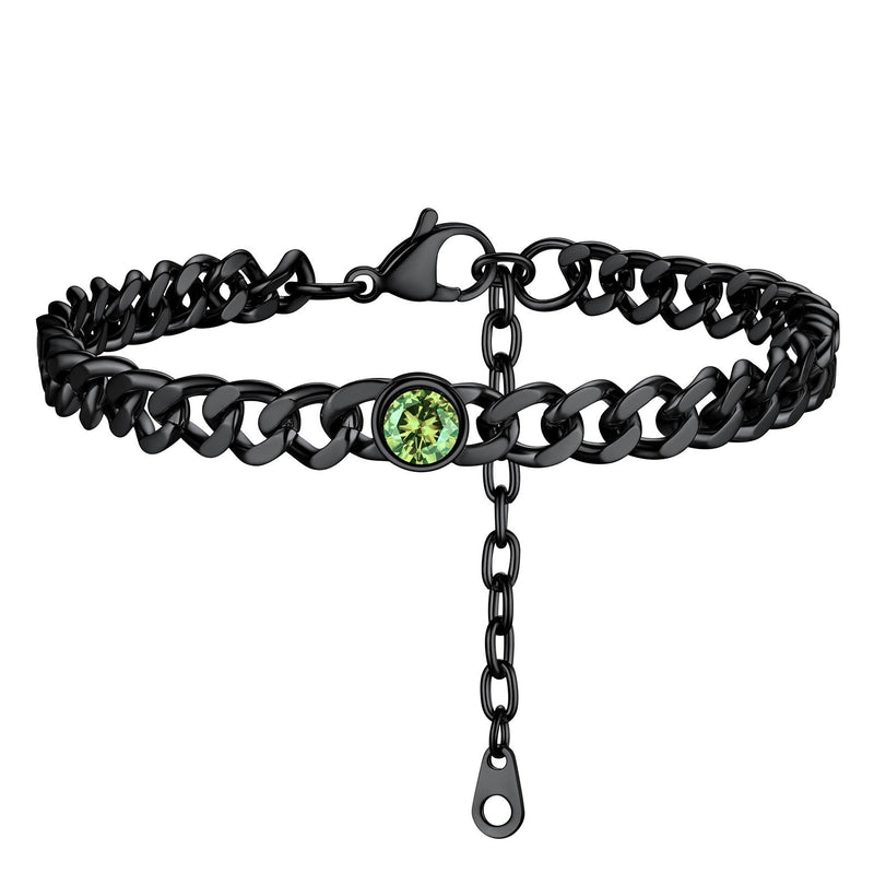 Personalized Birthstone Cuban Link Anklet for