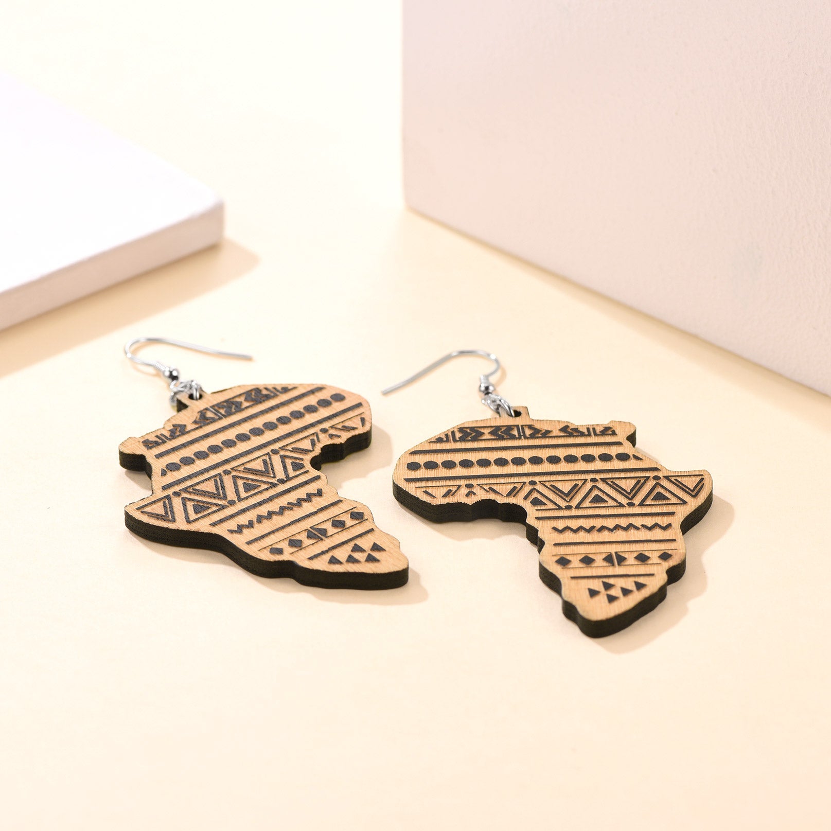 Faithheart African Map Drop Dangle Earrings for