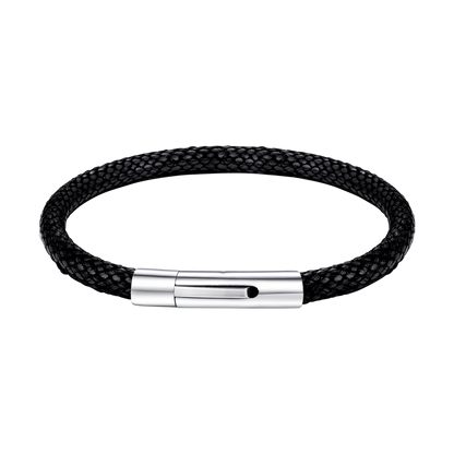 Clasp Braided Genuine Leather Bracelet for