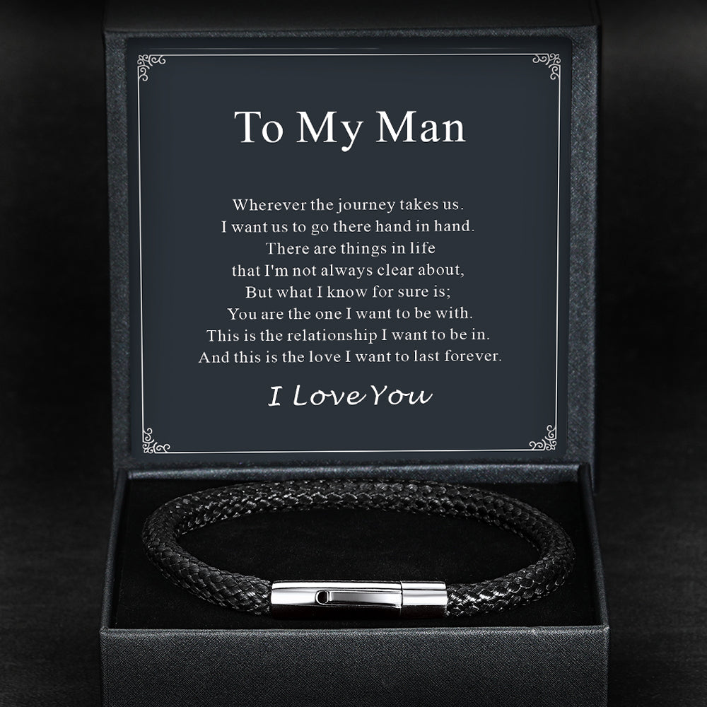 Clasp Braided Genuine Leather Bracelet Birthday Gift for