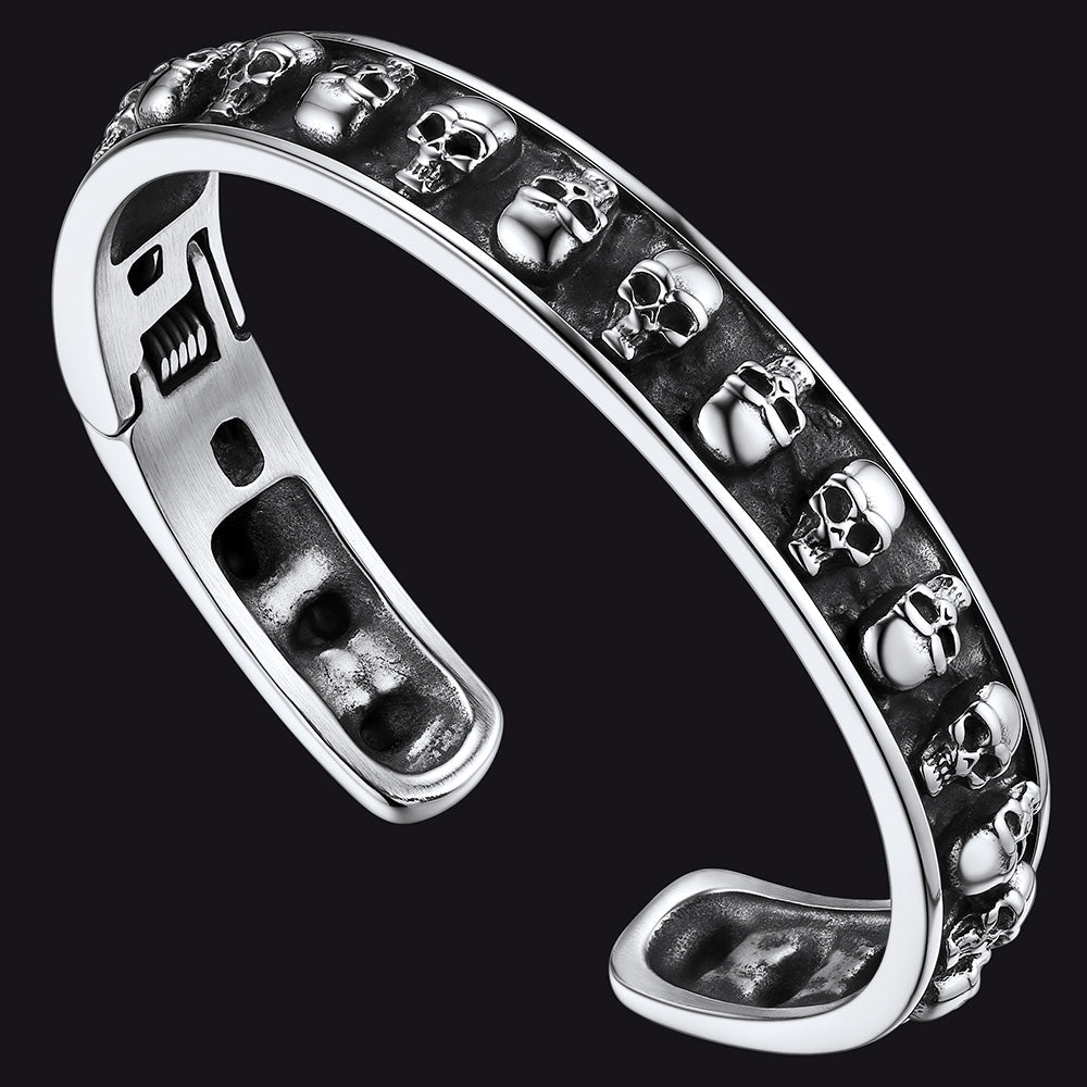 Skull Cuff Bracelet Gothic Punk Bangles for