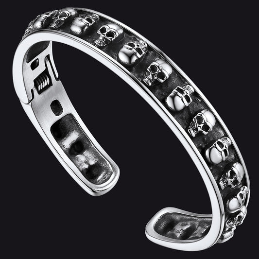 Skull Cuff Bracelet Gothic Punk Bangles for