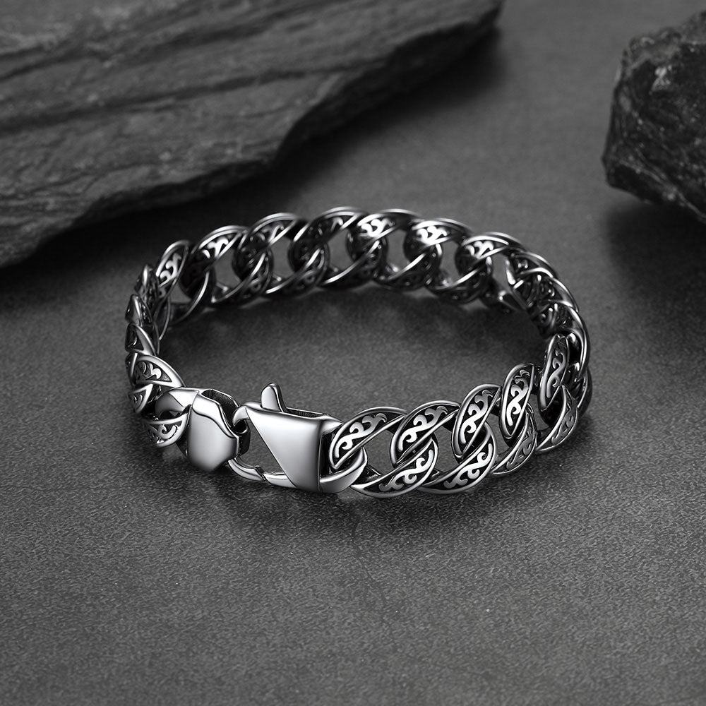 Stainless Steel Celtic Chunky Cuban Link Chain Bracelet for