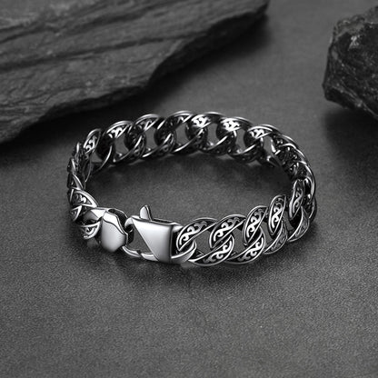 Stainless Steel Celtic Chunky Cuban Link Chain Bracelet for
