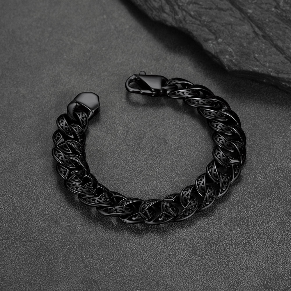Stainless Steel Celtic Chunky Cuban Link Chain Bracelet for