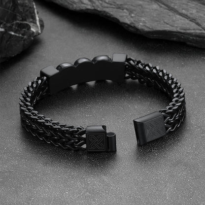 Halloween Gothic Skull Chain Bracelet for With Celtic Knot in Stainless Steel
