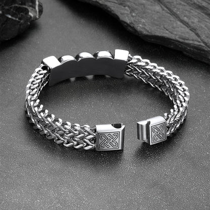 Halloween Gothic Skull Chain Bracelet for With Celtic Knot in Stainless Steel