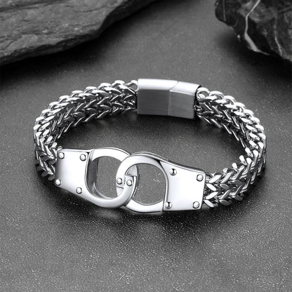 Handcuffs Chain Bracelet for With Celtic Knot in Stainless Steel