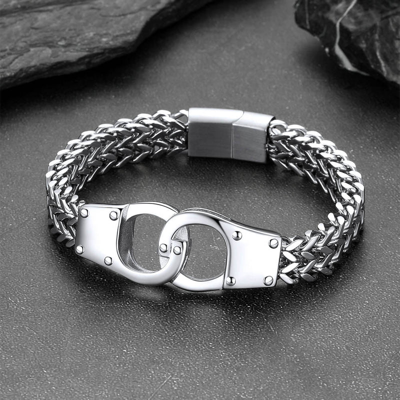 Handcuffs Chain Bracelet for With Celtic Knot in Stainless Steel