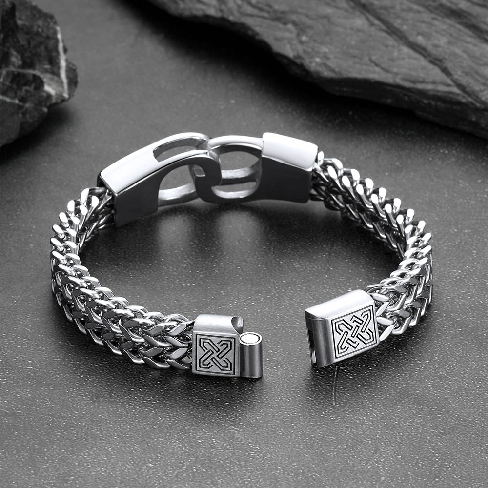 Handcuffs Chain Bracelet for With Celtic Knot in Stainless Steel