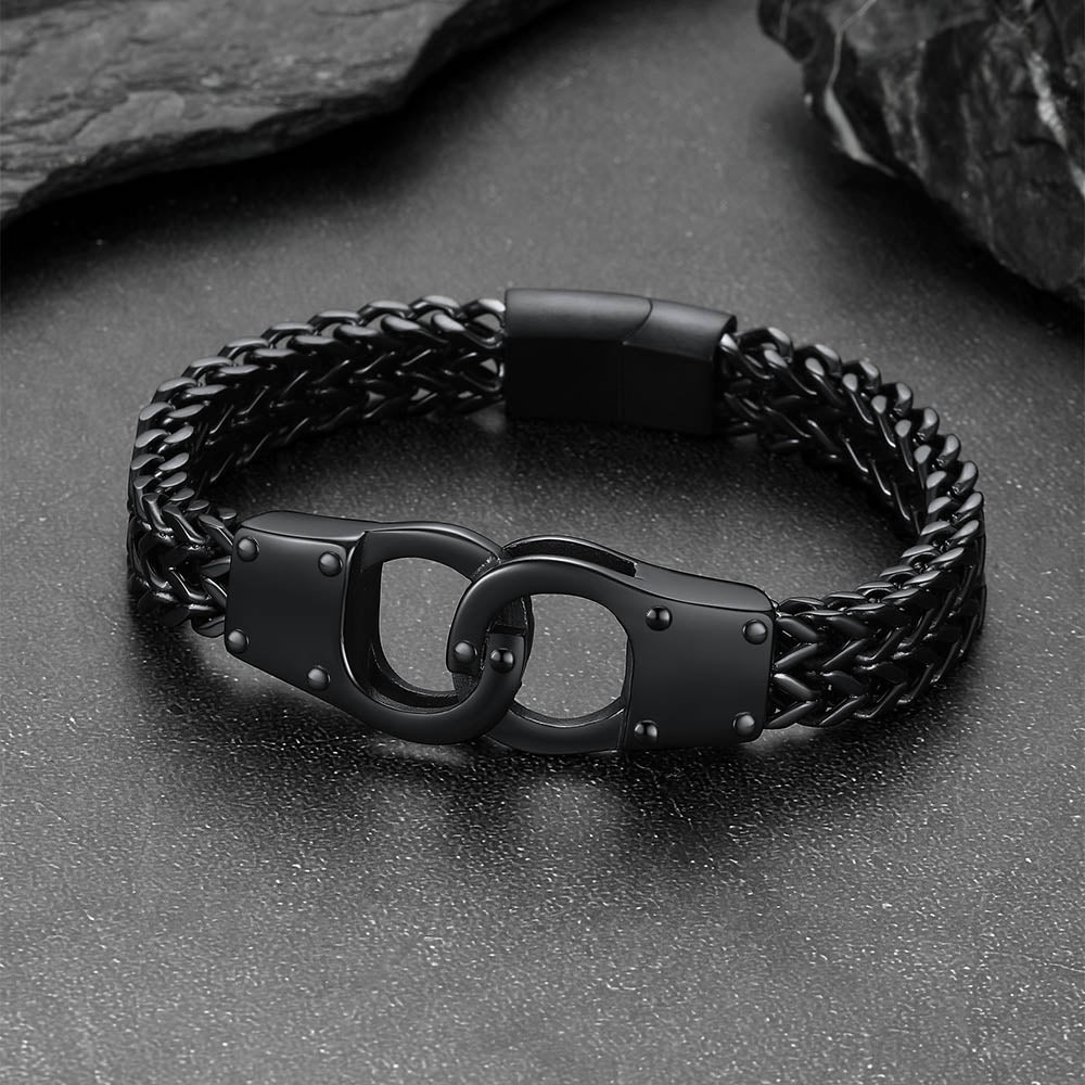 Handcuffs Chain Bracelet for With Celtic Knot in Stainless Steel