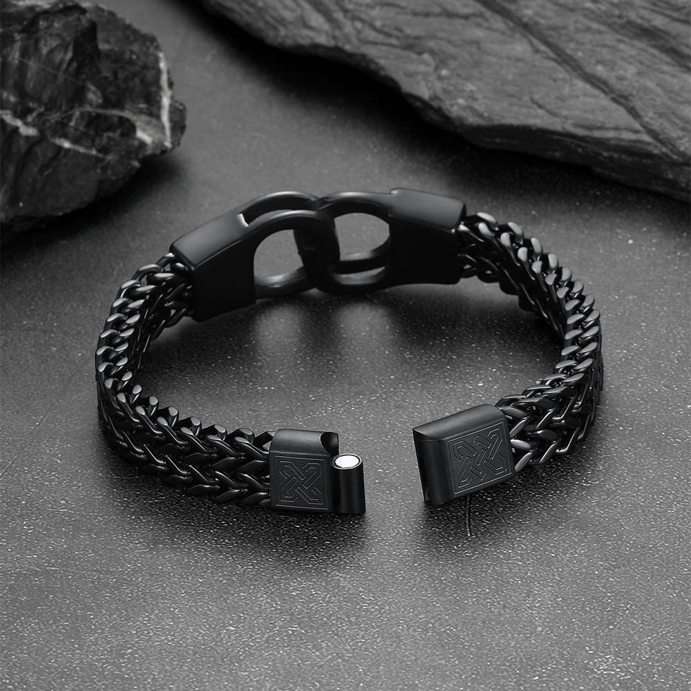 Handcuffs Chain Bracelet for With Celtic Knot in Stainless Steel