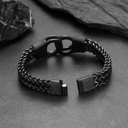 Handcuffs Chain Bracelet for With Celtic Knot in Stainless Steel