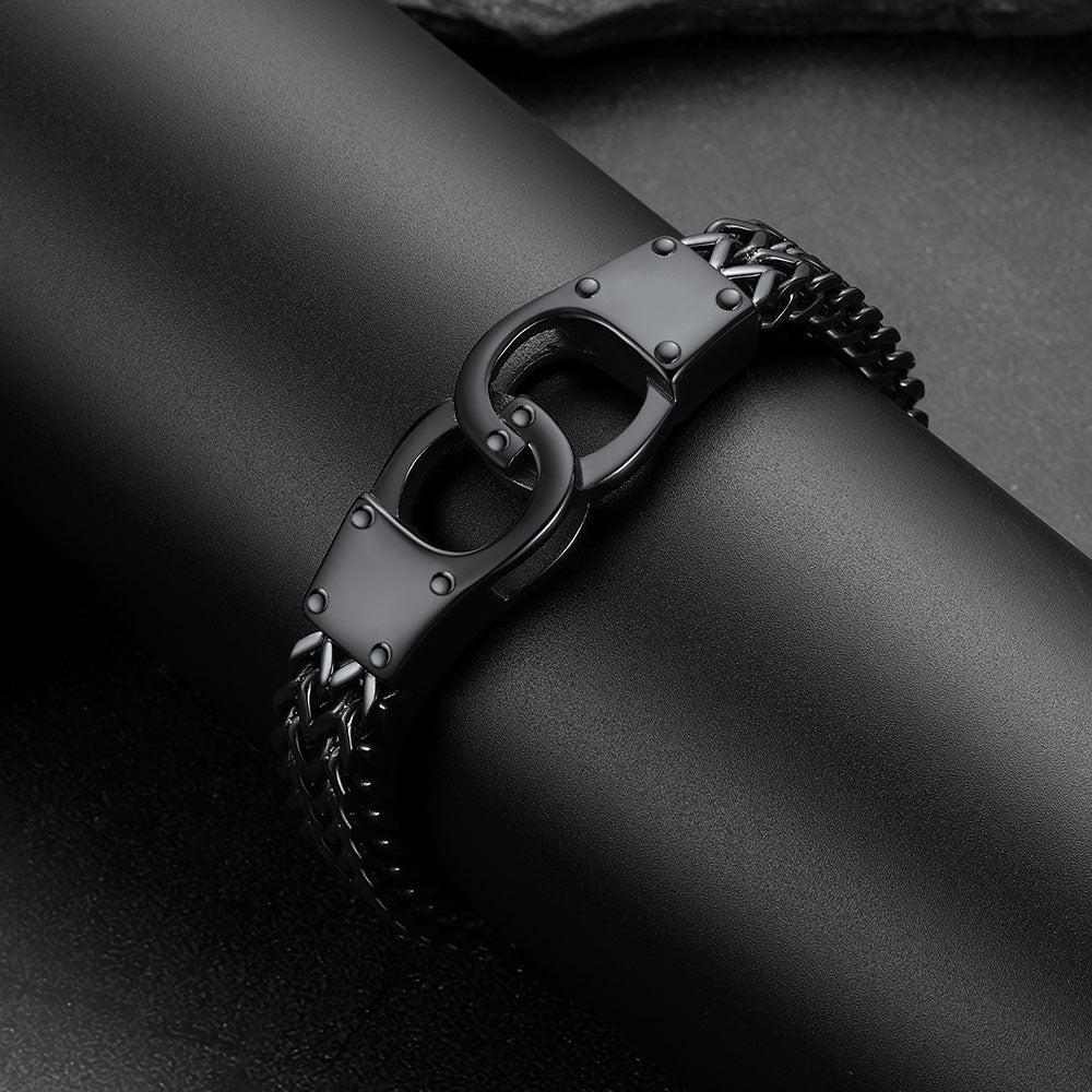 Handcuffs Chain Bracelet for With Celtic Knot in Stainless Steel