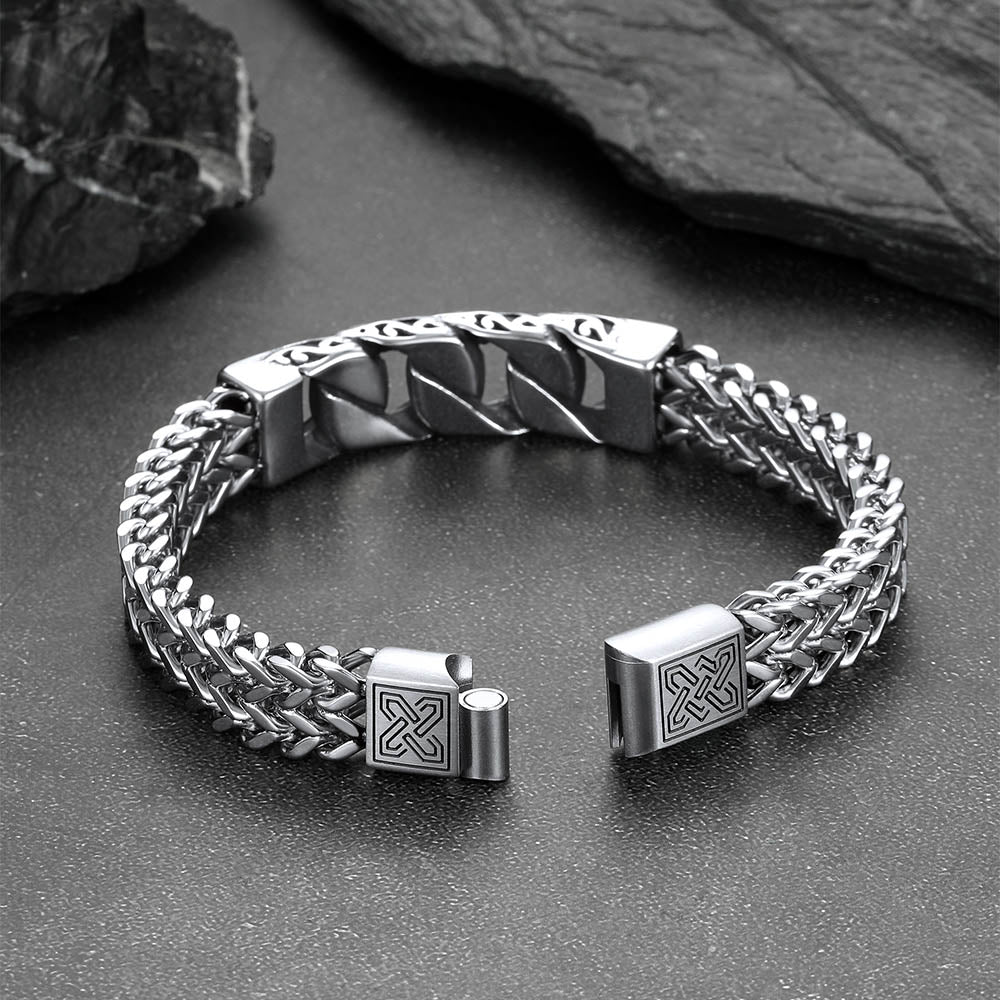 Heavy Celtic Knot Cuban Link Bracelet for in Stainless Steel