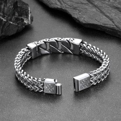 Heavy Celtic Knot Cuban Link Bracelet for in Stainless Steel