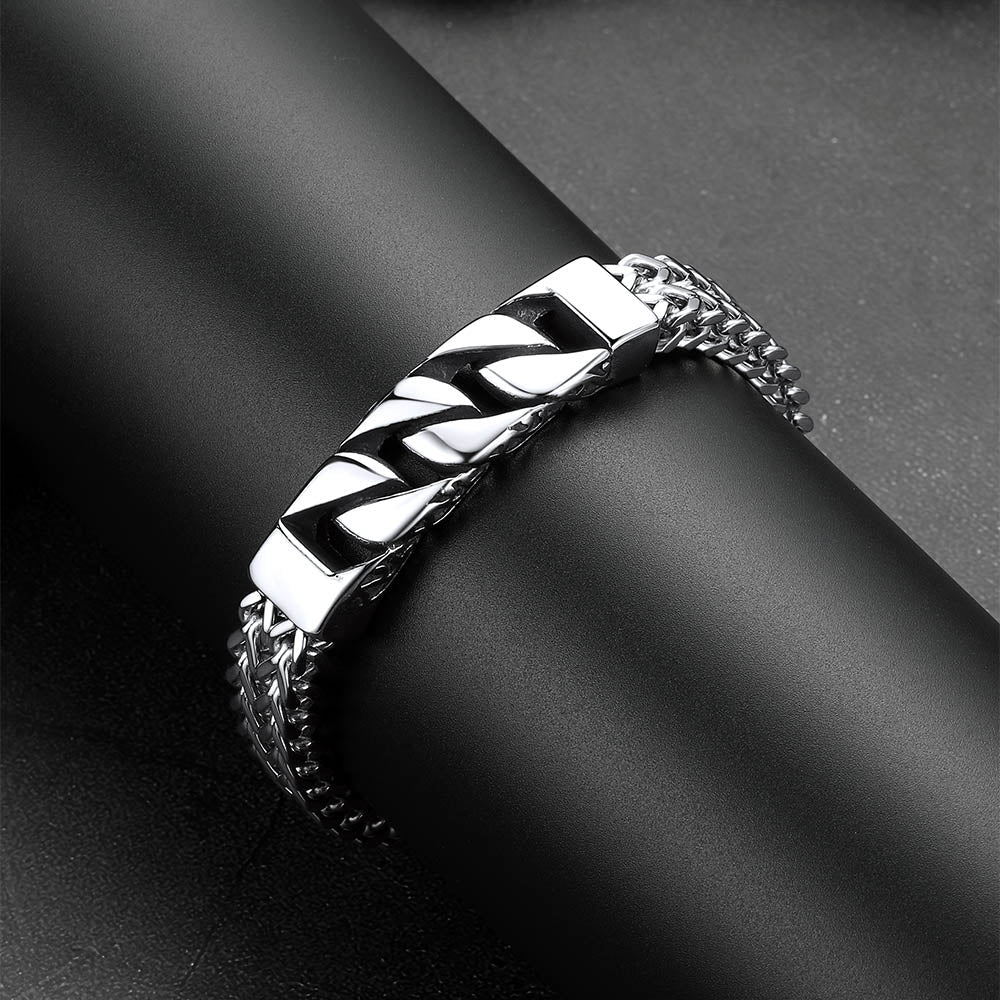 Heavy Celtic Knot Cuban Link Bracelet for in Stainless Steel