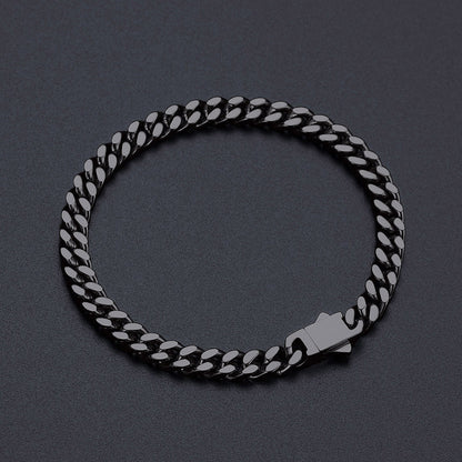5mm Miami Cuban Link Chain & Bracelet Jewelry Set for