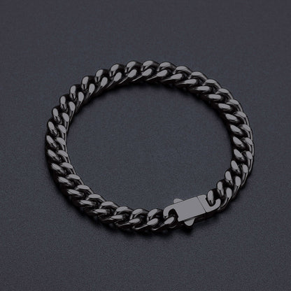 7mm Miami Cuban Link Chain & Bracelet Jewelry Set for