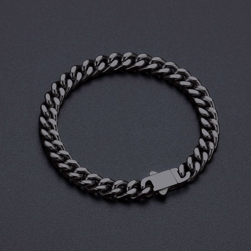 7mm Miami Cuban Link Chain & Bracelet Jewelry Set for