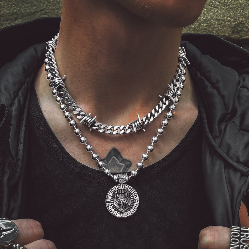 To My Barbed Wire Cuban Chain Choker Necklace Gift for Him
