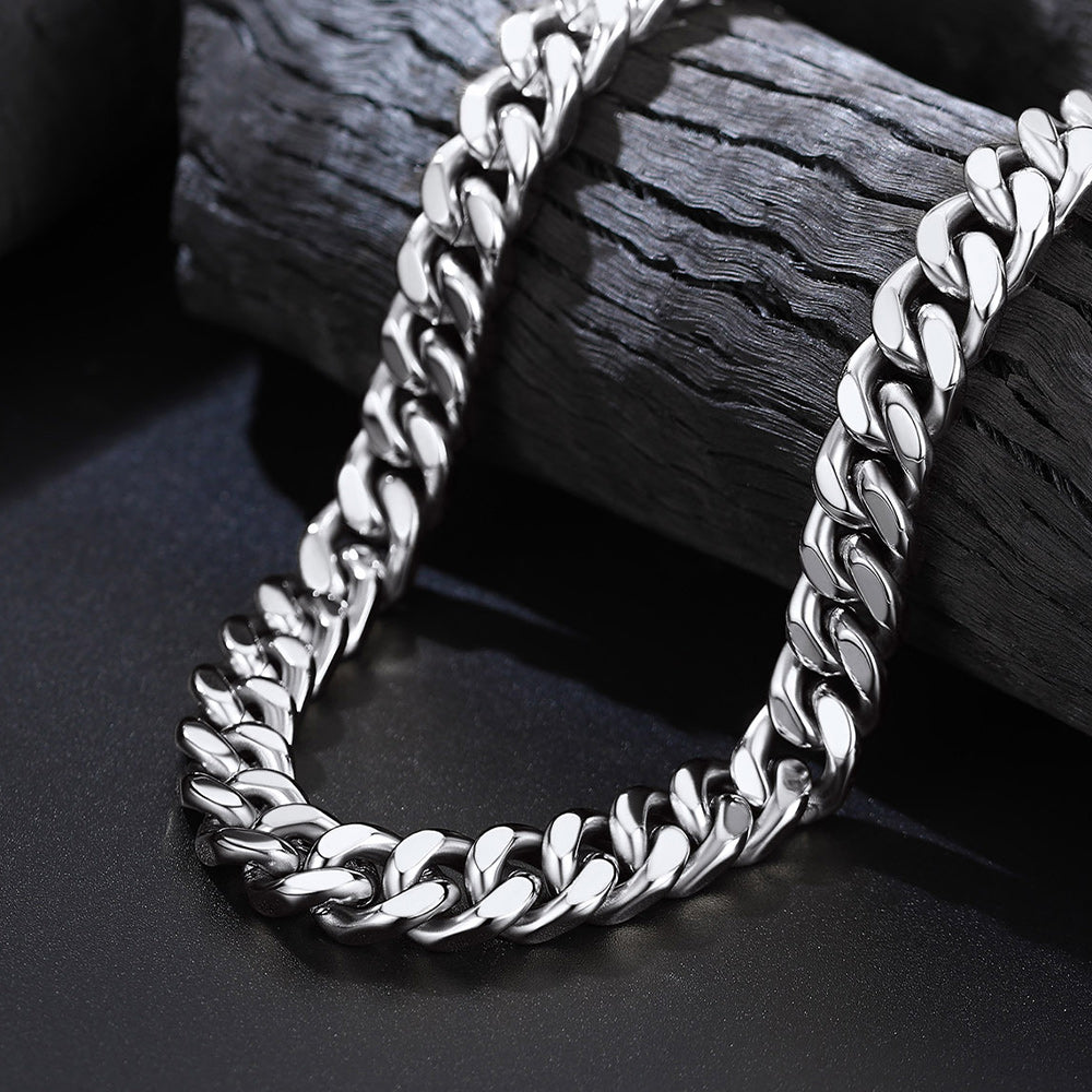 12mm Miami Cuban Chain & Cuban Bracelet Jewelry Set for