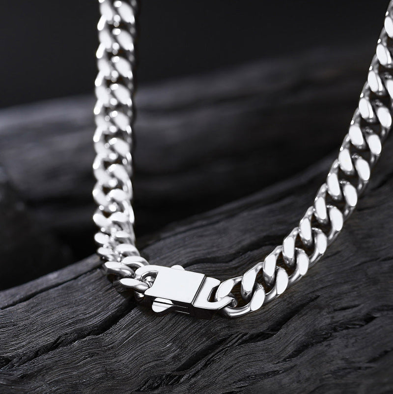 7mm Miami Cuban Link Chain & Bracelet Jewelry Set for
