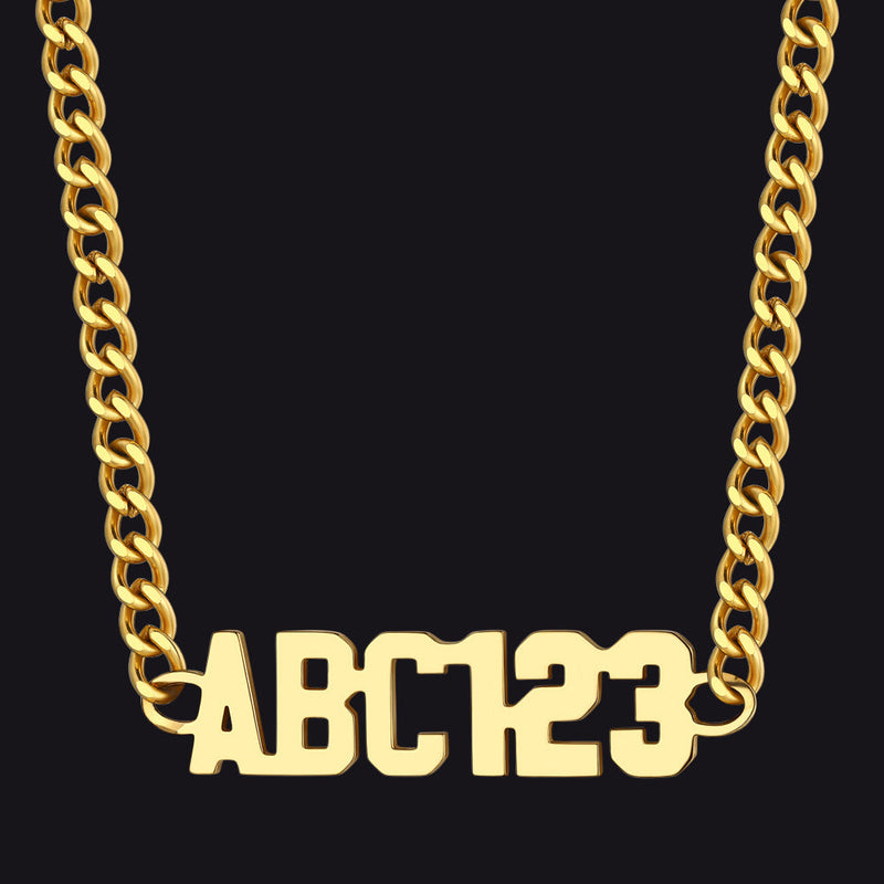 Customized Nameplate Cuban Chain Link Necklace Gift for