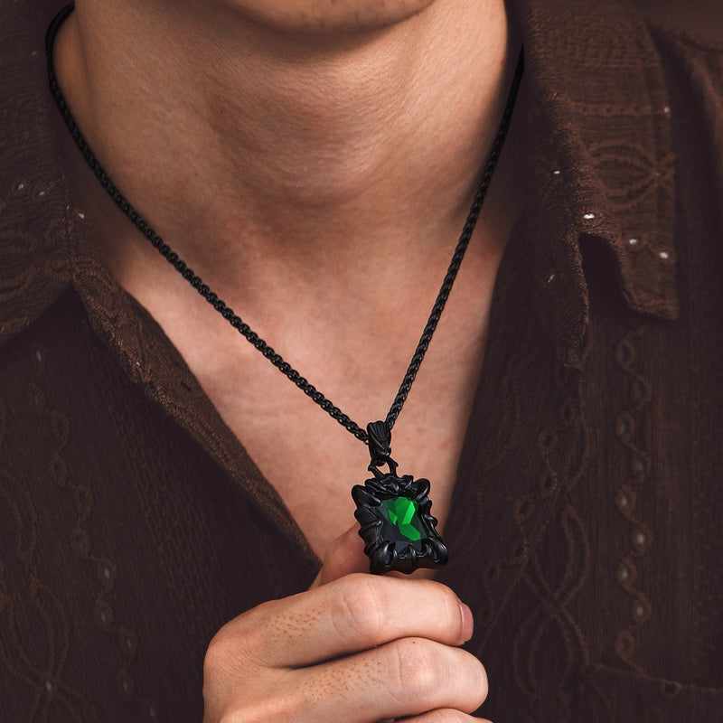 Gothic Crystal Ruby Dragon Claw Necklace for