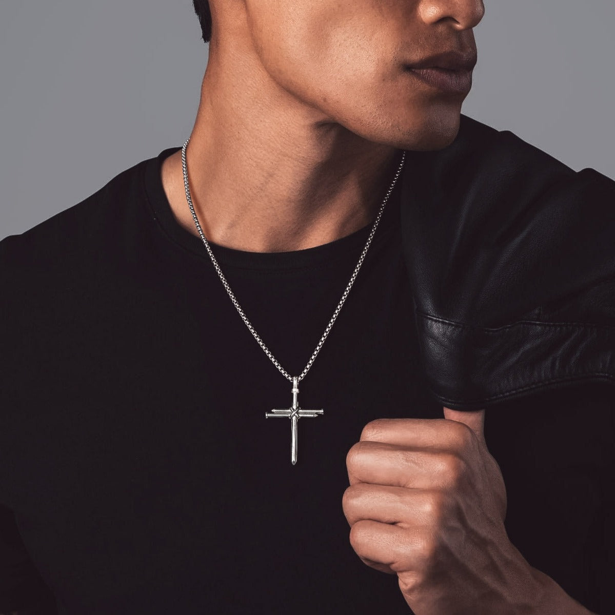 Christian Nail Cross Pendant Necklace for