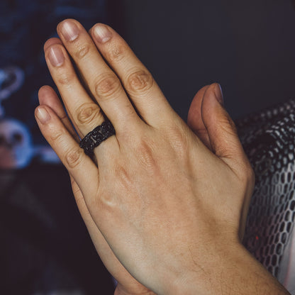 Gothic Chunky Chain Skull Ring for 10mm