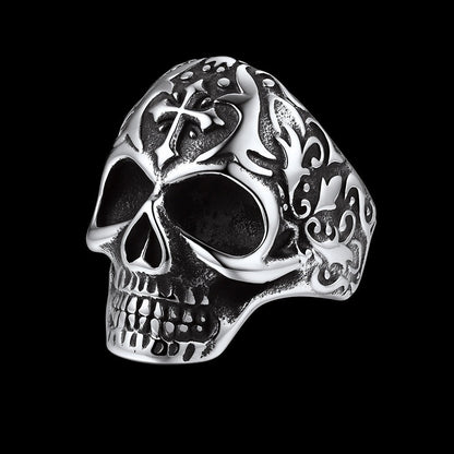 Gothic Skull Hollow Sugar Stainless Steel Ring for