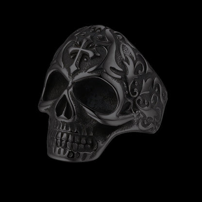 Gothic Skull Hollow Sugar Stainless Steel Ring for