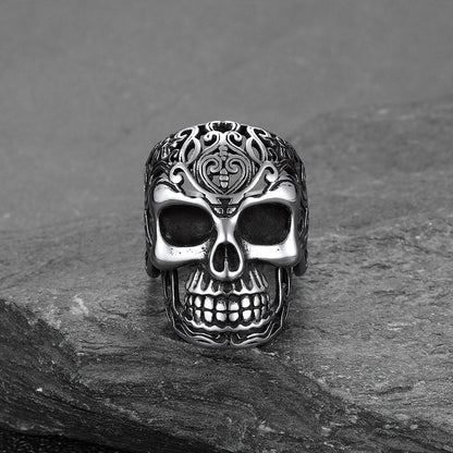 Gothic Skull Hollow Sugar Stainless Steel Ring for