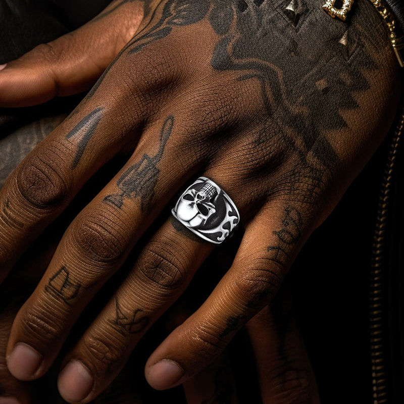 Gothic Frame Skull Ring Stainless Steel Ring for
