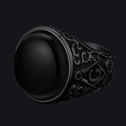 Masonic Black Onyx Ring for Father
