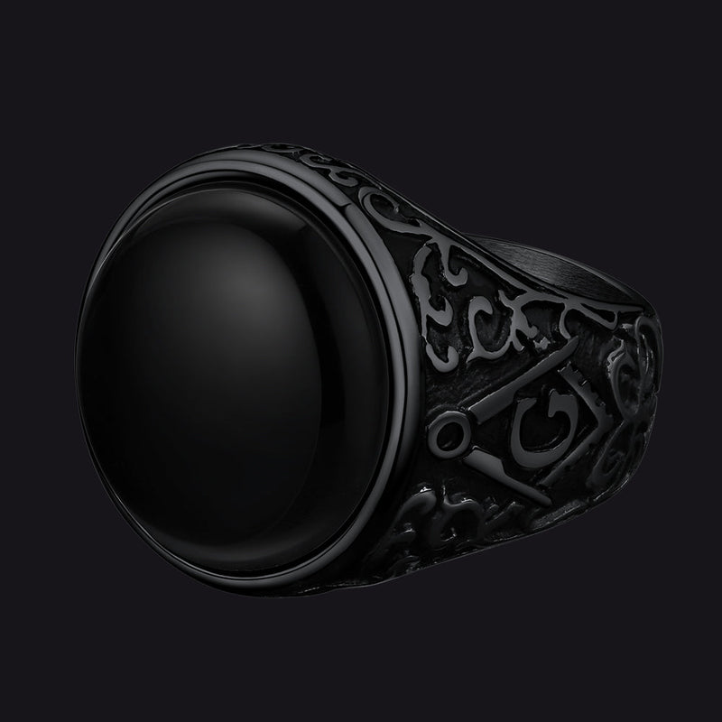 Masonic Black Onyx Ring for Father