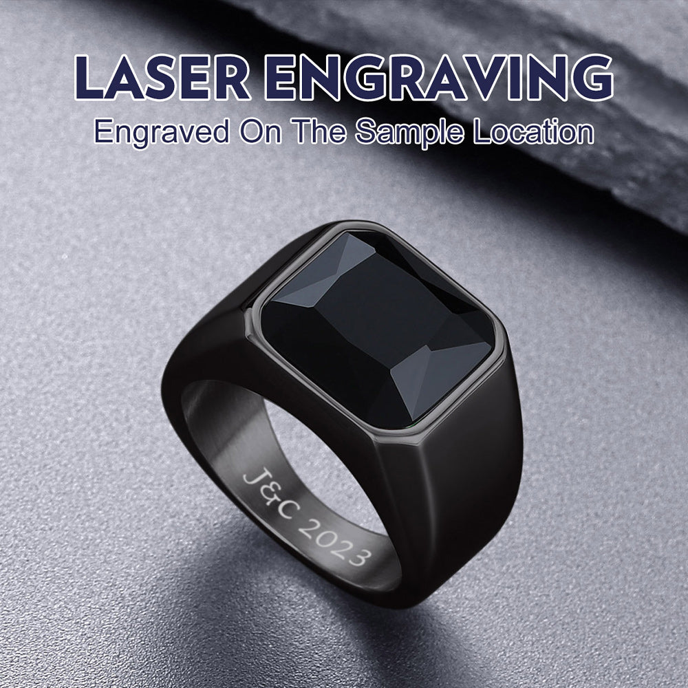 Engraved Cz Gemstone Band Ring for