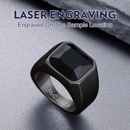 Engraved Cz Gemstone Band Ring for
