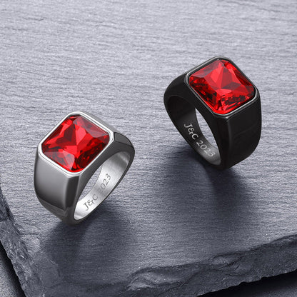 Engraved Cz Gemstone Band Ring for