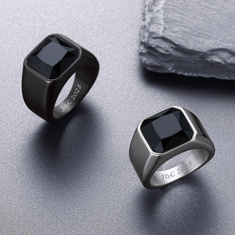 Engraved Cz Gemstone Band Ring for