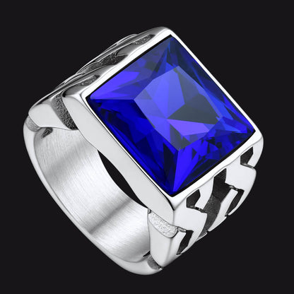 Celtic Black Onyx Signet Ring in Stainless Steel for