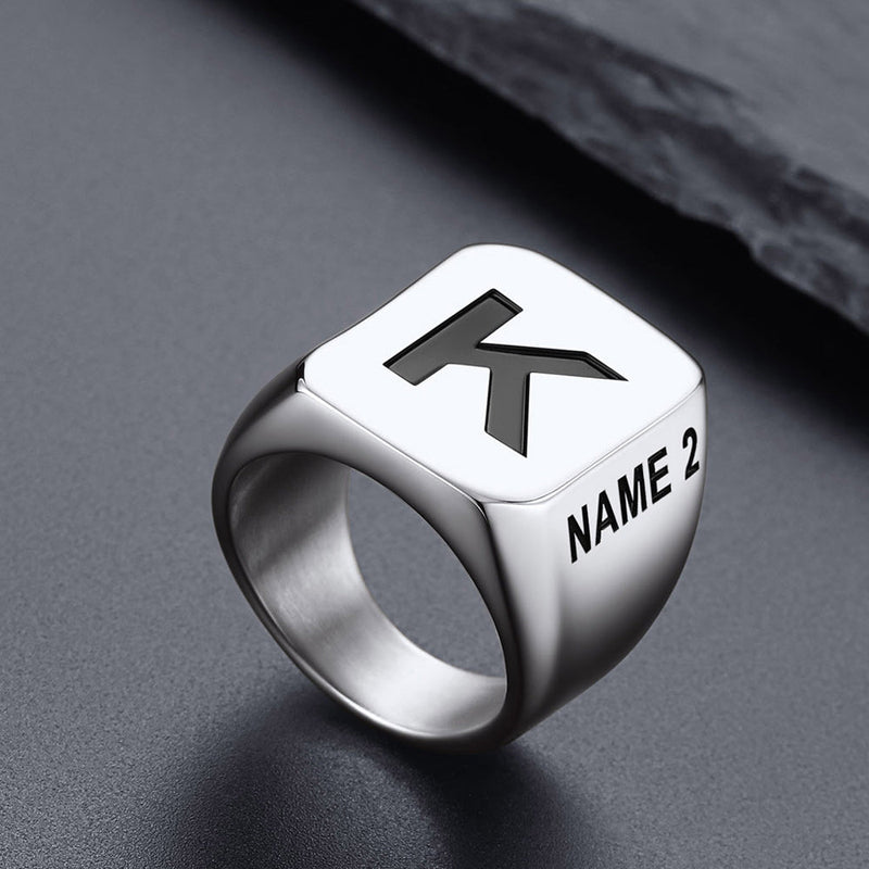 Minimalist Custom Engraved Name Band Rings for