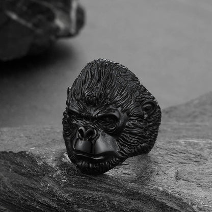 Biker Gorilla King Stainless Steel Ring for