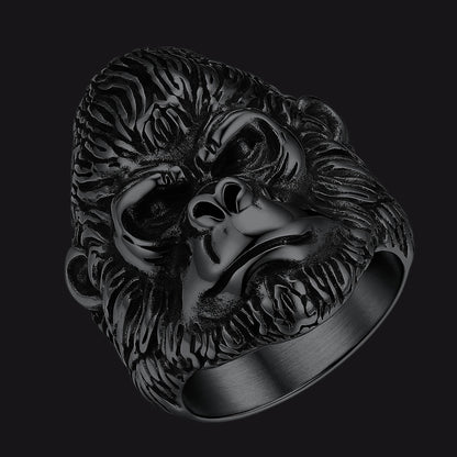 Biker Gorilla King Stainless Steel Ring for